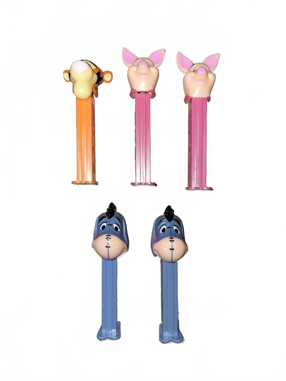 PEZ Candy Dispensers Set Featuring Tigger, Piglet, and Eeyore Characters